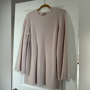 Nordstrom Ribbed Long-Sleeve Knit Dress in Light Blush